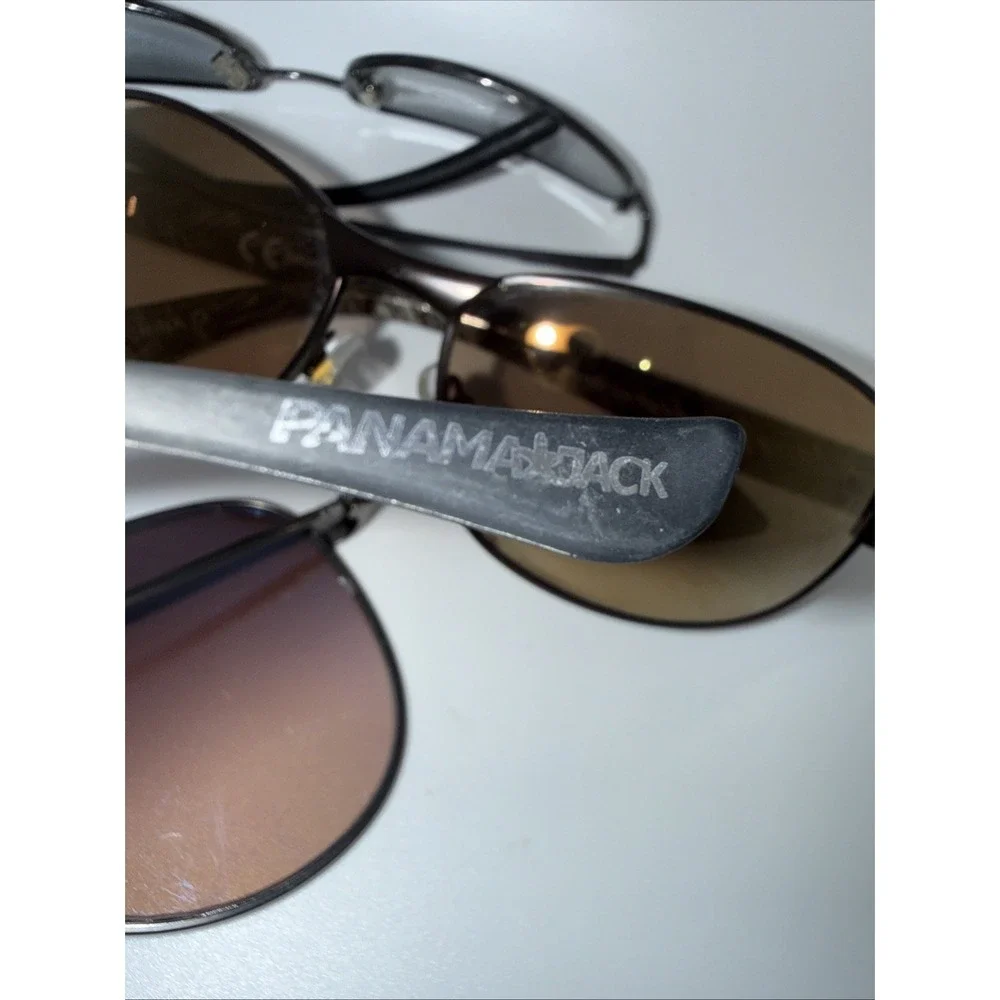 Lot Of 3 Authentic Panama Jack Metal frame Sunglasses-Black, Brown & Gray-Invest
